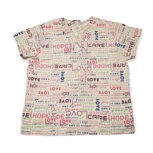 Scrub Studio Positive Vibes Love Hope Care Passion Courage Peace Laugh Scrub Top